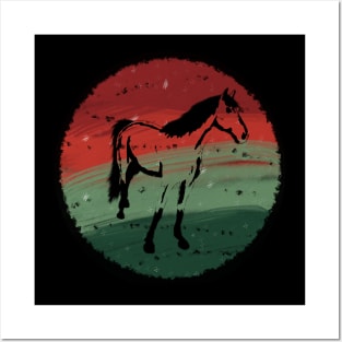 Christmas Horse - The silhouette of my beautiful horse Posters and Art